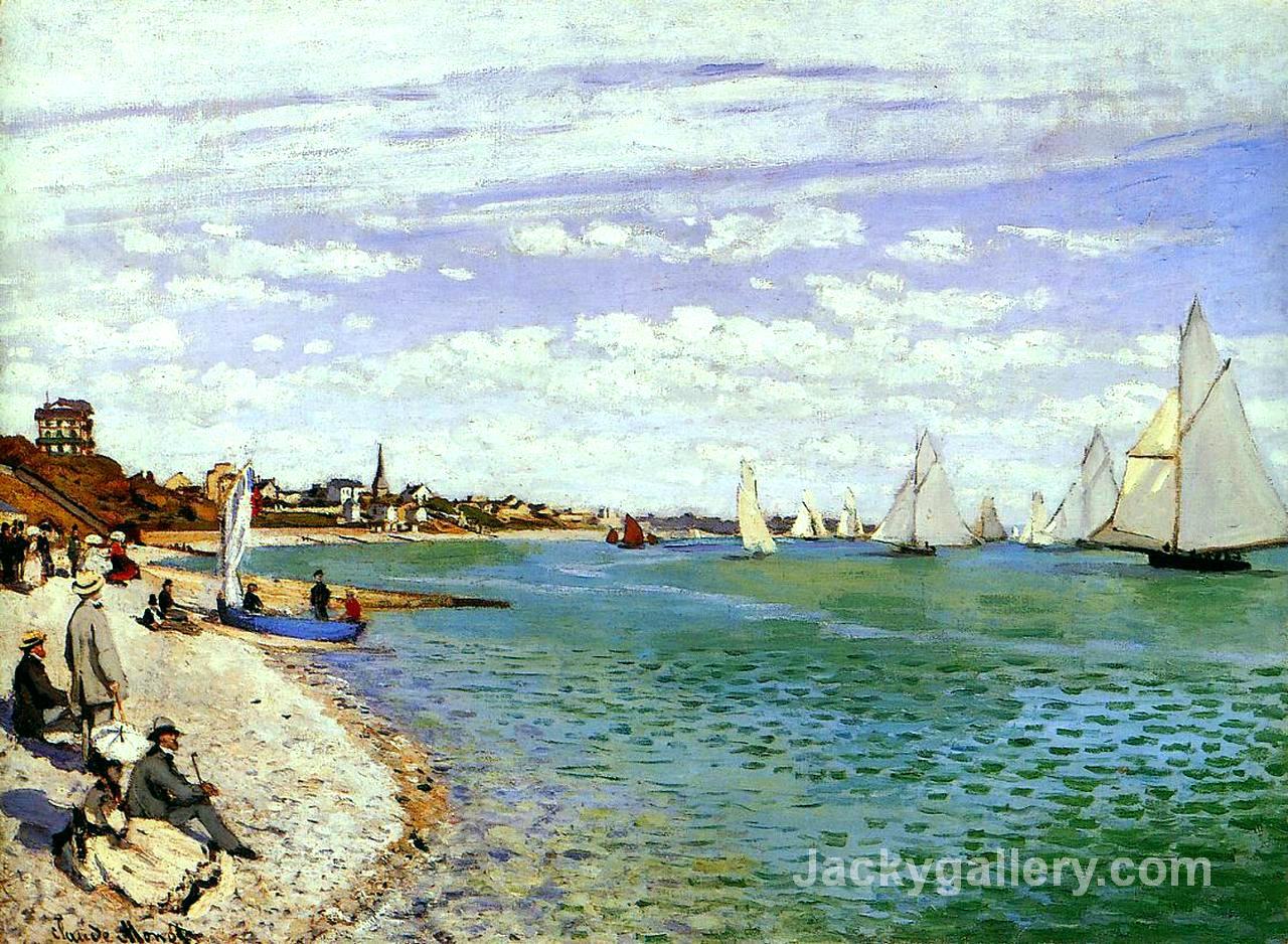 Regatta at Sainte-Adresse by Claude Monet paintings reproduction - Click Image to Close